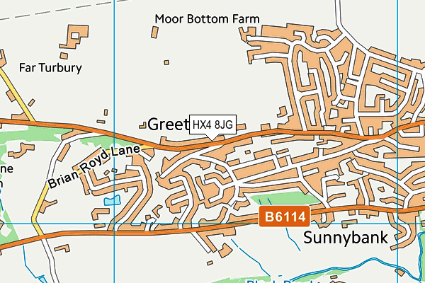 HX4 8JG map - OS VectorMap District (Ordnance Survey)
