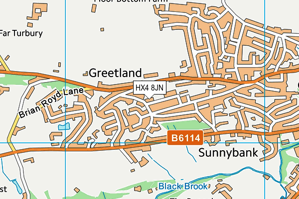 HX4 8JN map - OS VectorMap District (Ordnance Survey)