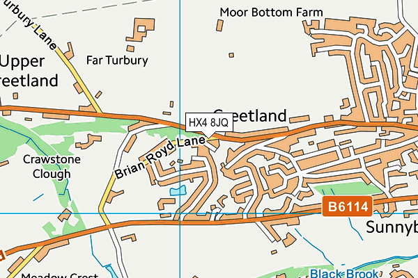 HX4 8JQ map - OS VectorMap District (Ordnance Survey)