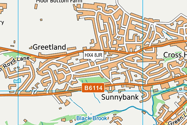 HX4 8JR map - OS VectorMap District (Ordnance Survey)