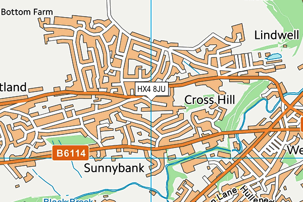 HX4 8JU map - OS VectorMap District (Ordnance Survey)