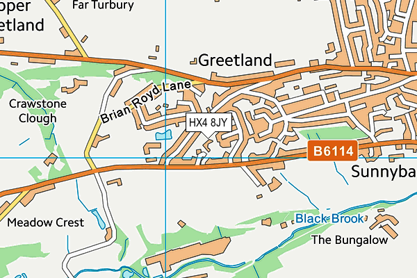 HX4 8JY map - OS VectorMap District (Ordnance Survey)