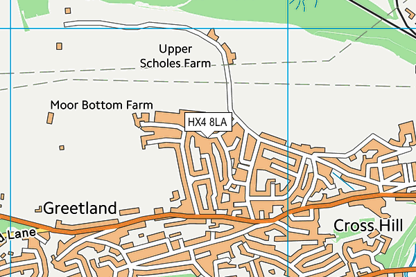 HX4 8LA map - OS VectorMap District (Ordnance Survey)