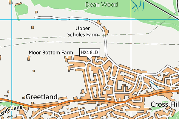 HX4 8LD map - OS VectorMap District (Ordnance Survey)