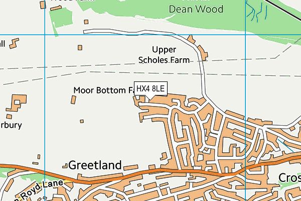 HX4 8LE map - OS VectorMap District (Ordnance Survey)