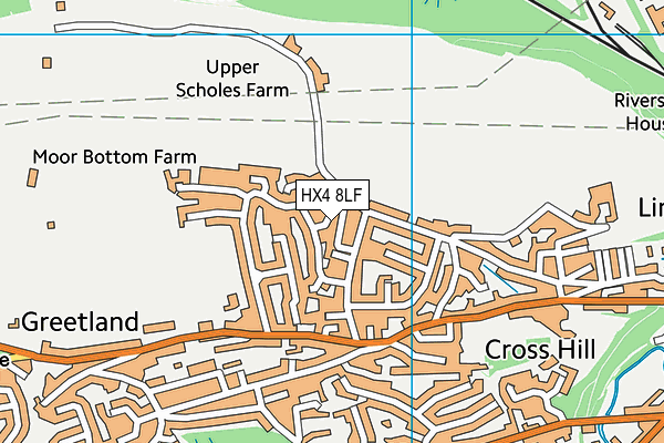 HX4 8LF map - OS VectorMap District (Ordnance Survey)