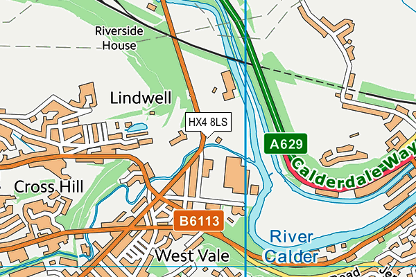 West Vale Sports Ground map (HX4 8LS) - OS VectorMap District (Ordnance Survey)