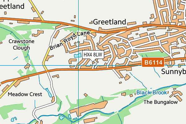 HX4 8LW map - OS VectorMap District (Ordnance Survey)