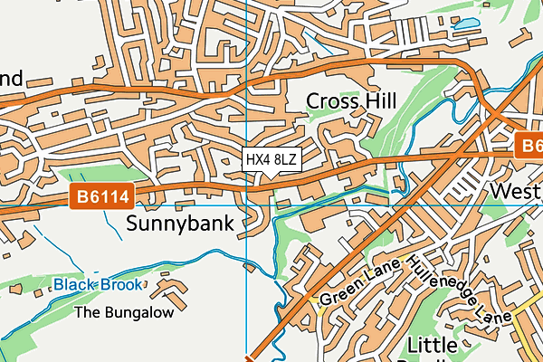 HX4 8LZ map - OS VectorMap District (Ordnance Survey)