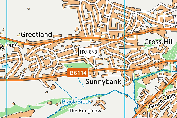 HX4 8NB map - OS VectorMap District (Ordnance Survey)