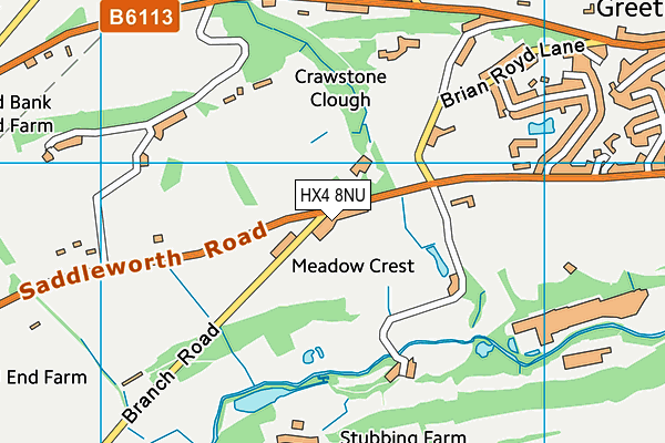 HX4 8NU map - OS VectorMap District (Ordnance Survey)