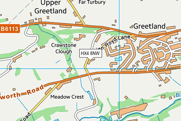 HX4 8NW map - OS VectorMap District (Ordnance Survey)