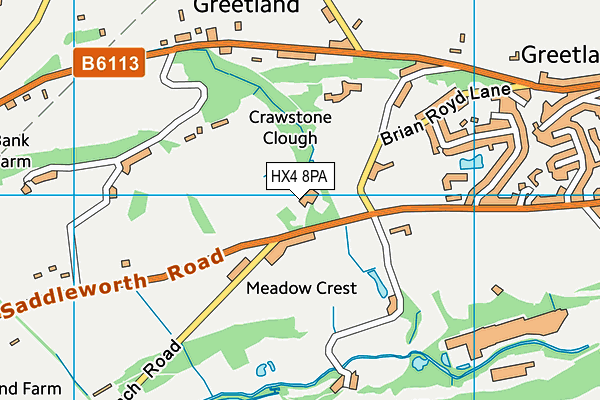 HX4 8PA map - OS VectorMap District (Ordnance Survey)