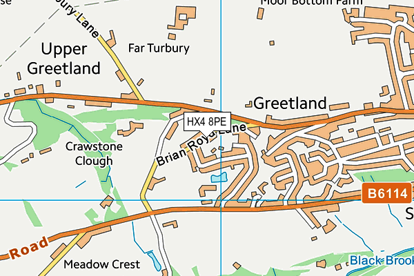 HX4 8PE map - OS VectorMap District (Ordnance Survey)