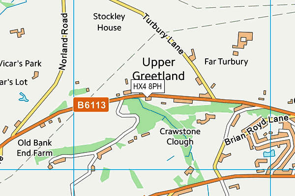 HX4 8PH map - OS VectorMap District (Ordnance Survey)