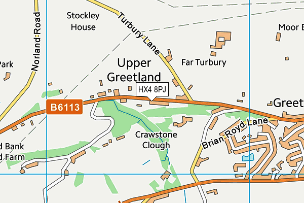 HX4 8PJ map - OS VectorMap District (Ordnance Survey)