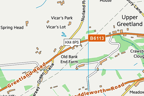 HX4 8PS map - OS VectorMap District (Ordnance Survey)