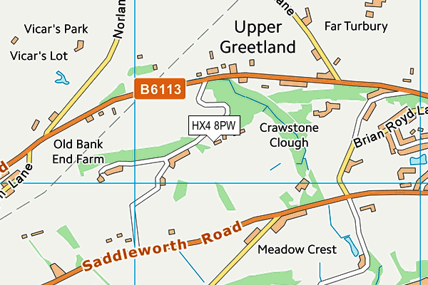 HX4 8PW map - OS VectorMap District (Ordnance Survey)