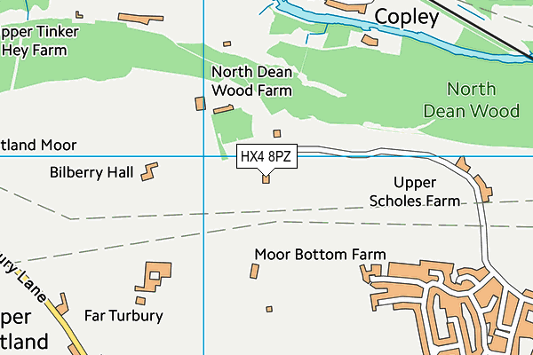 HX4 8PZ map - OS VectorMap District (Ordnance Survey)