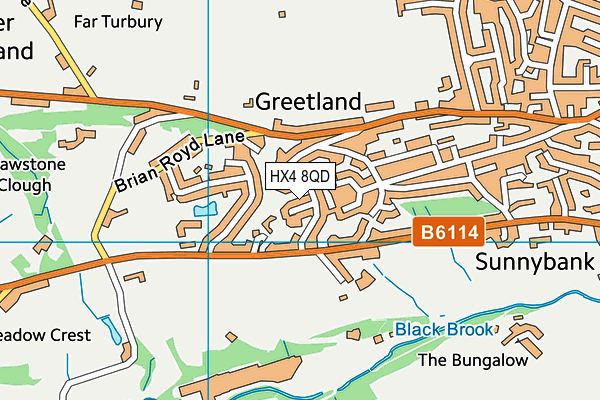 HX4 8QD map - OS VectorMap District (Ordnance Survey)