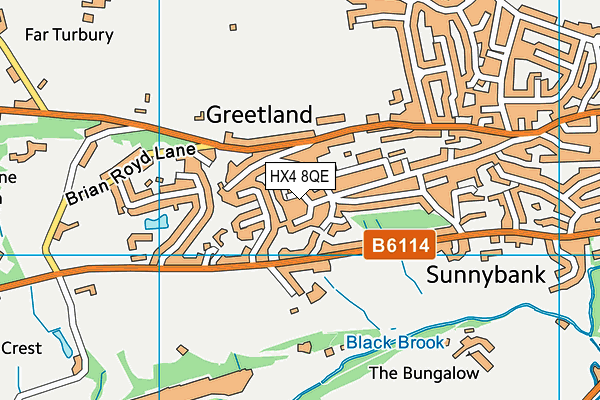 HX4 8QE map - OS VectorMap District (Ordnance Survey)