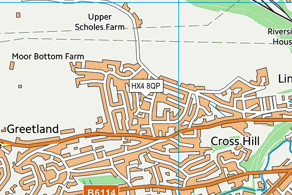 HX4 8QP map - OS VectorMap District (Ordnance Survey)