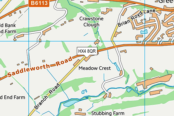 HX4 8QR map - OS VectorMap District (Ordnance Survey)