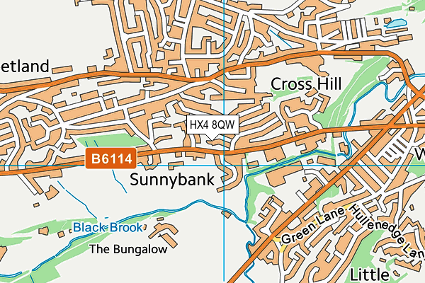 HX4 8QW map - OS VectorMap District (Ordnance Survey)