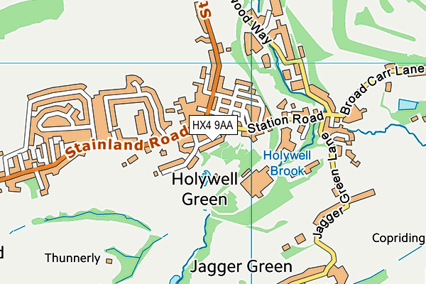 HX4 9AA map - OS VectorMap District (Ordnance Survey)