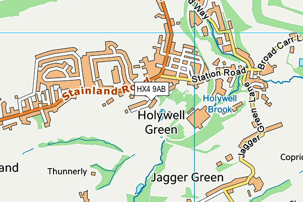 HX4 9AB map - OS VectorMap District (Ordnance Survey)