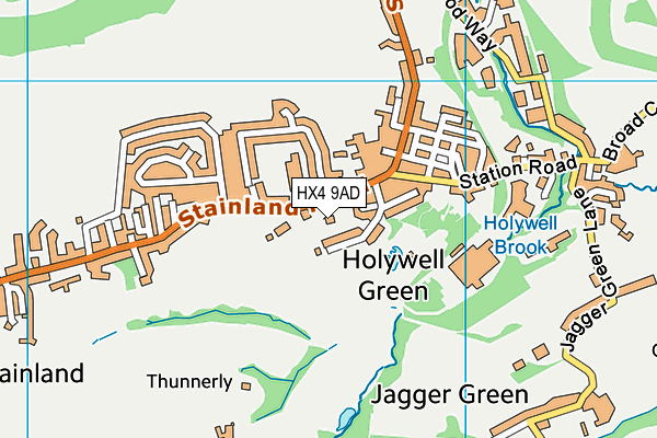 HX4 9AD map - OS VectorMap District (Ordnance Survey)