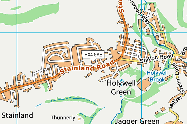 Holywell Green Primary School map (HX4 9AE) - OS VectorMap District (Ordnance Survey)