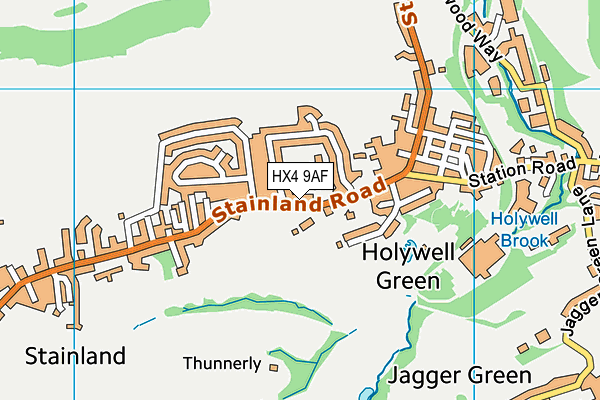 HX4 9AF map - OS VectorMap District (Ordnance Survey)