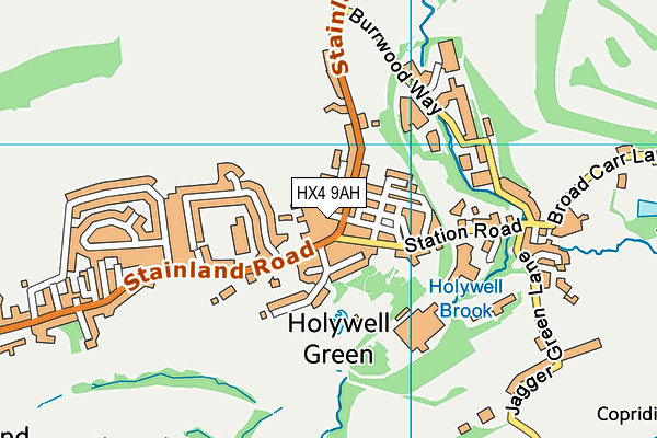 HX4 9AH map - OS VectorMap District (Ordnance Survey)