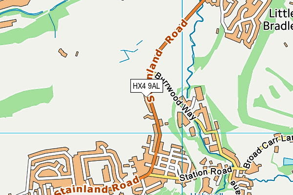 HX4 9AL map - OS VectorMap District (Ordnance Survey)