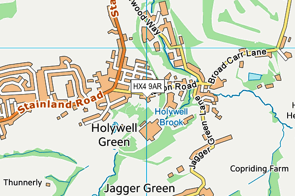 HX4 9AR map - OS VectorMap District (Ordnance Survey)