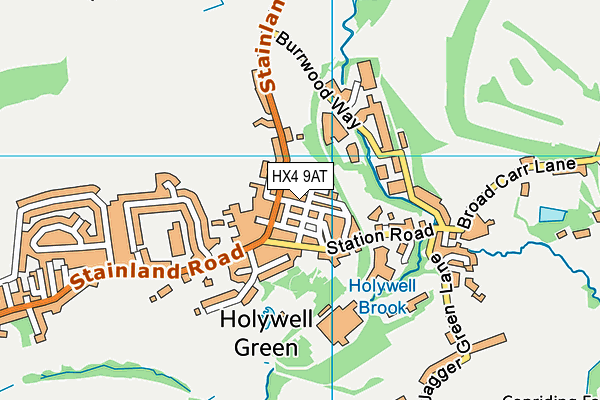 HX4 9AT map - OS VectorMap District (Ordnance Survey)