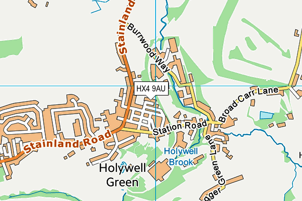 HX4 9AU map - OS VectorMap District (Ordnance Survey)