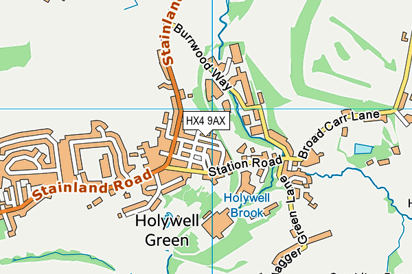 HX4 9AX map - OS VectorMap District (Ordnance Survey)