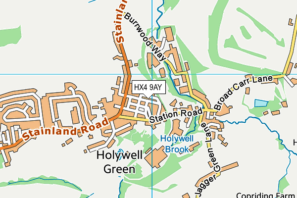 HX4 9AY map - OS VectorMap District (Ordnance Survey)