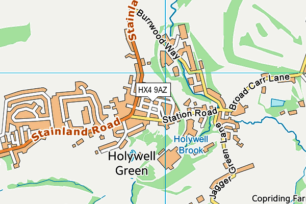 HX4 9AZ map - OS VectorMap District (Ordnance Survey)