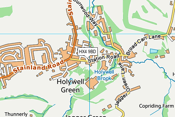 HX4 9BD map - OS VectorMap District (Ordnance Survey)