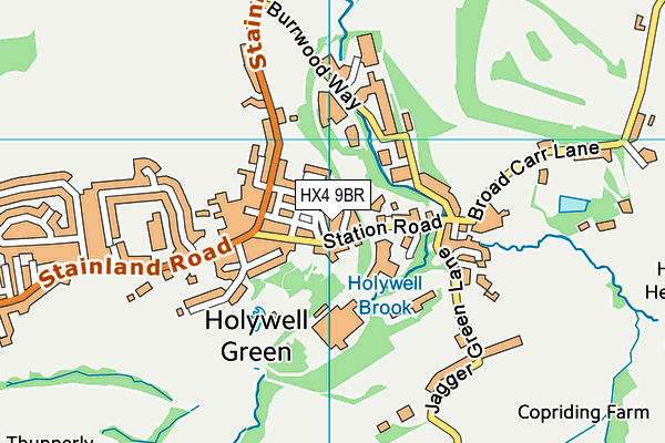HX4 9BR map - OS VectorMap District (Ordnance Survey)