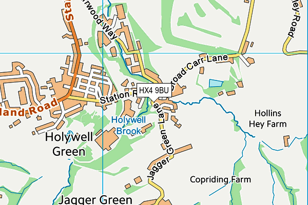 HX4 9BU map - OS VectorMap District (Ordnance Survey)