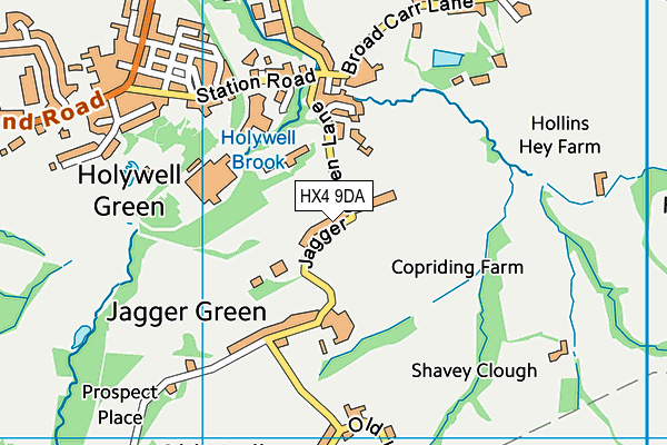 HX4 9DA map - OS VectorMap District (Ordnance Survey)