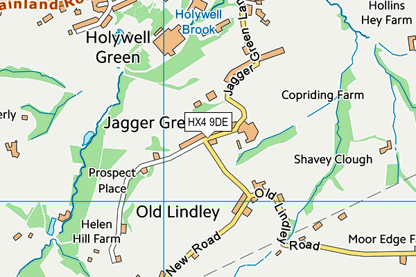 HX4 9DE map - OS VectorMap District (Ordnance Survey)