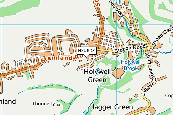 HX4 9DZ map - OS VectorMap District (Ordnance Survey)