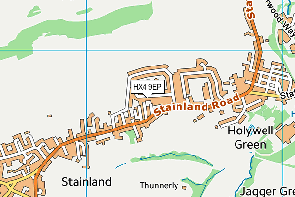 HX4 9EP map - OS VectorMap District (Ordnance Survey)