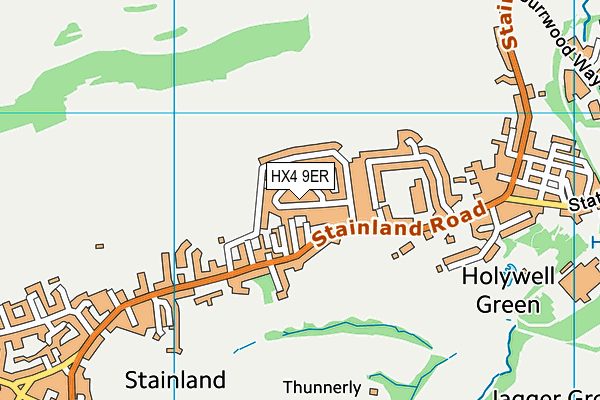 HX4 9ER map - OS VectorMap District (Ordnance Survey)