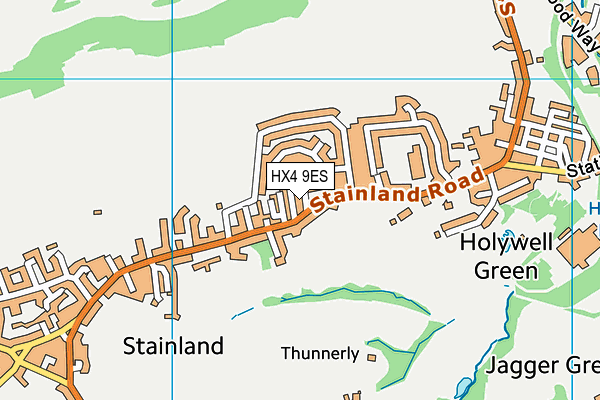 HX4 9ES map - OS VectorMap District (Ordnance Survey)